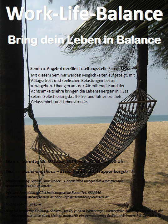 Seminar Work-Life-Balance Atemtherapie Essen